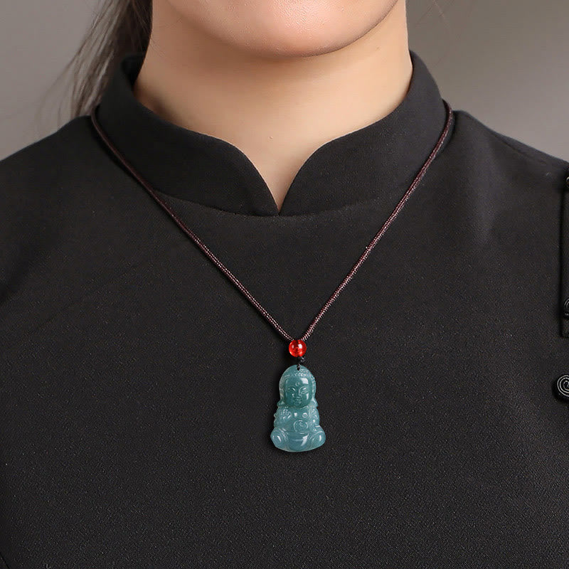 Adjustable Jade Prosperity Buddha Necklace Pendant 60cm