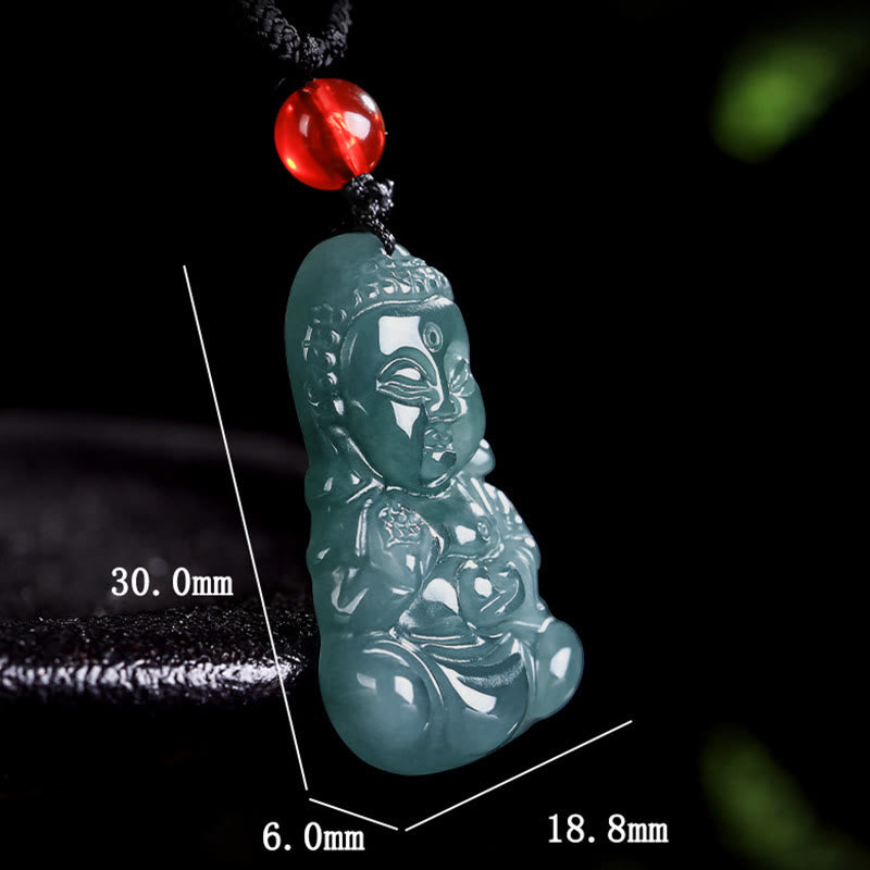 Adjustable Jade Prosperity Buddha Necklace Pendant 60cm