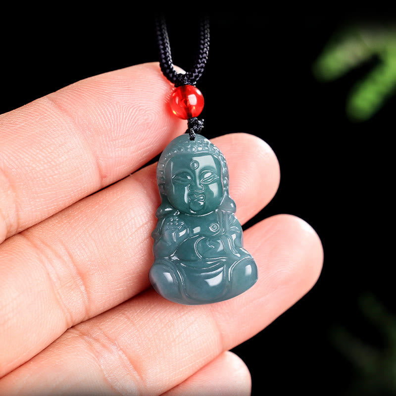 Adjustable Jade Prosperity Buddha Necklace Pendant 60cm
