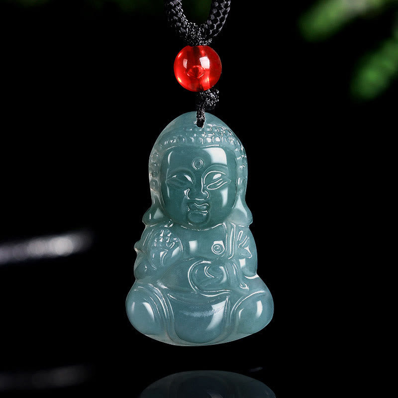 Adjustable Jade Prosperity Buddha Necklace Pendant 60cm