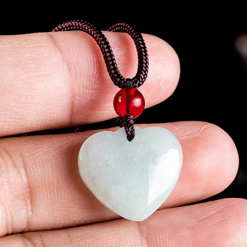 Jade Heart Prosperity Necklace Pendant for Abundance