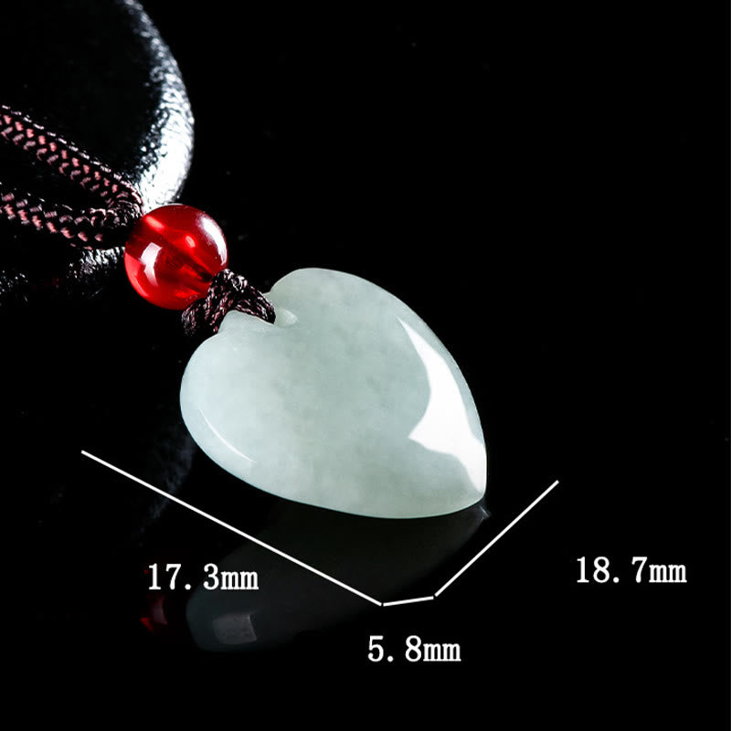 Jade Heart Prosperity Necklace Pendant for Abundance