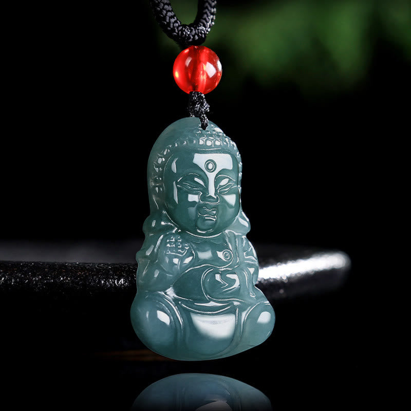Adjustable Jade Prosperity Buddha Necklace Pendant 60cm