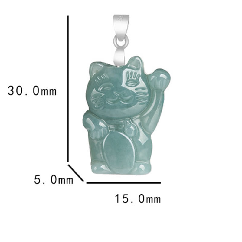 Jade Lucky Cat Abundance Necklace
