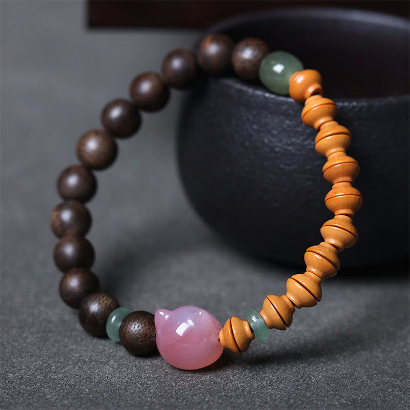 6mm Agarwood Agate Cat Balance Bracelet