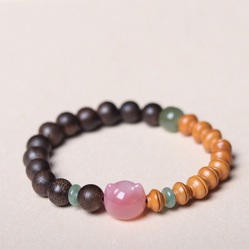 6mm Agarwood Agate Cat Balance Bracelet