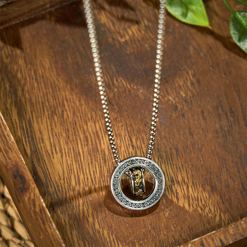 Copper Pixiu Necklace with Peace Buckle | Wealth & Luck