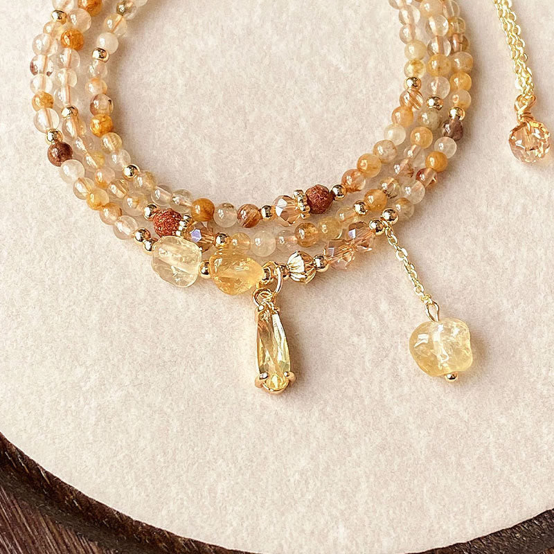 3mm Citrine Multi Layer Pleasure Bracelet