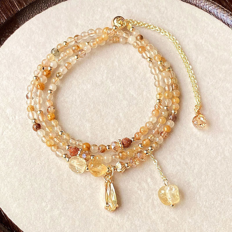 3mm Citrine Multi Layer Pleasure Bracelet