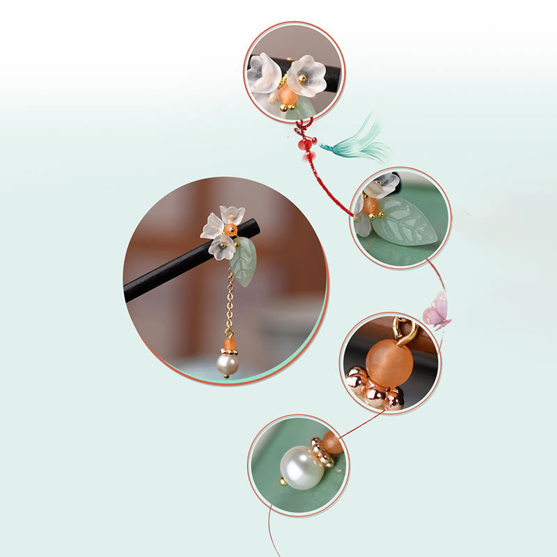 Ebony Liuli Chinese Hairpin for Courage & Protection