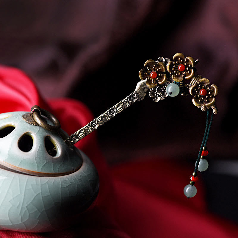 Green Aventurine and Red Agate Soothing Hairpin 16cm