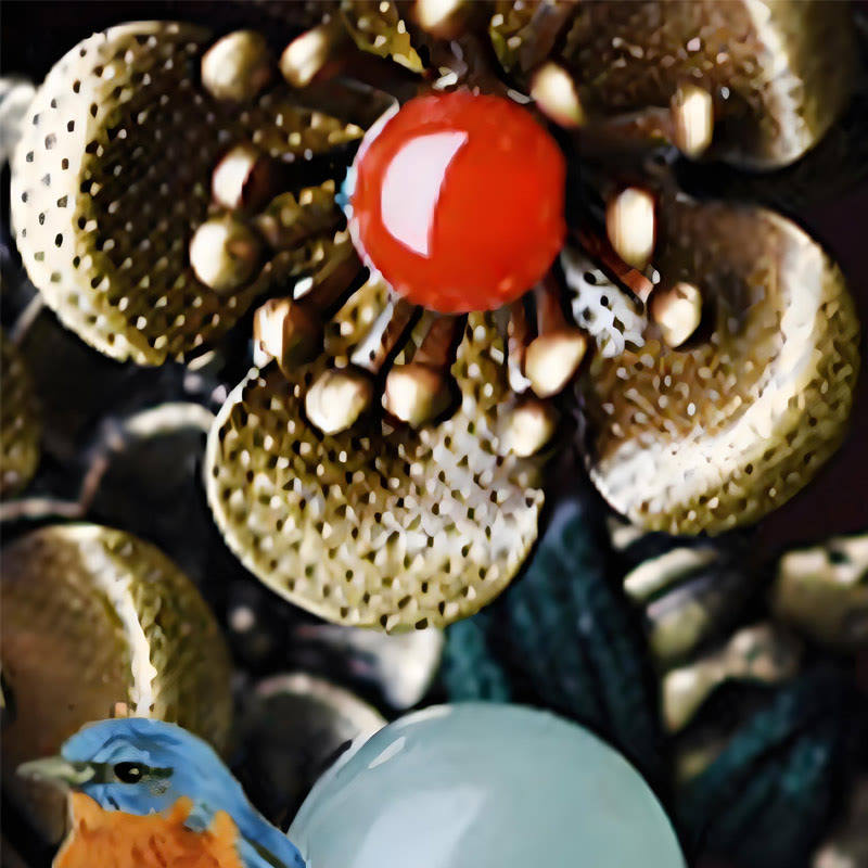 Green Aventurine and Red Agate Soothing Hairpin 16cm