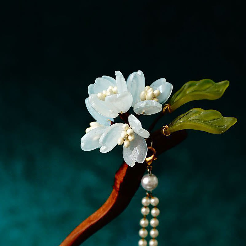 Lily of the Valley Pearl Tassel Chinese Hairpin