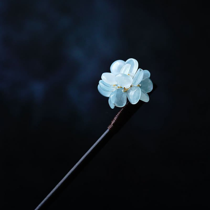 Grain Wood Liuli Hydrangea Flower Chinese Hairpin Symbolism