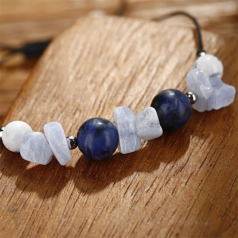 14-24cm Purple Agate Lotus Bracelet for Protection & Confidence