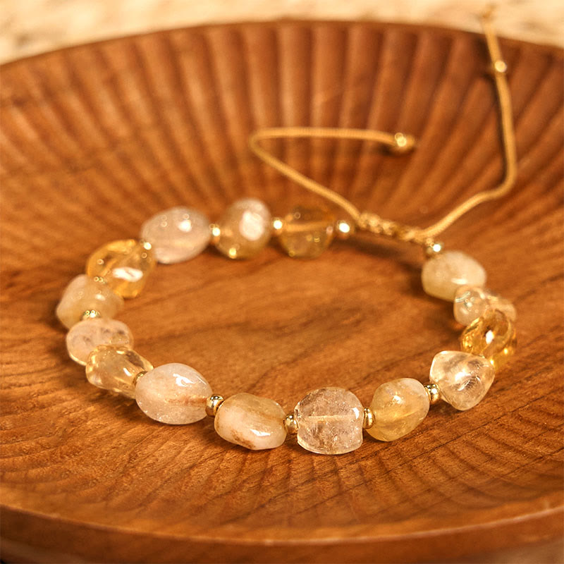 6-10mm Citrine Happiness Bracelet for Women - Handmade Prosperity