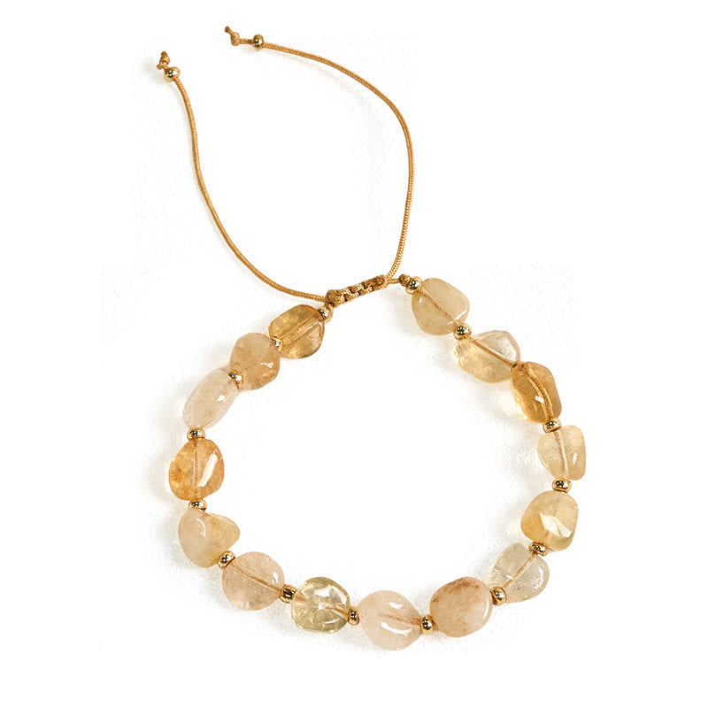 6-10mm Citrine Happiness Bracelet for Women - Handmade Prosperity