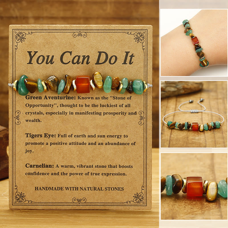 You Can Do It Green Aventurine Luck Bracelet 14-24cm