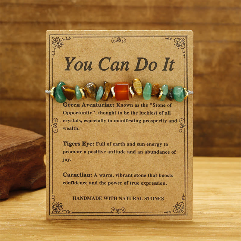 You Can Do It Green Aventurine Luck Bracelet 14-24cm