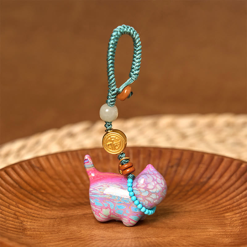 Hetian Jade & Sandalwood Fu Abundance Spiritual Key Chain