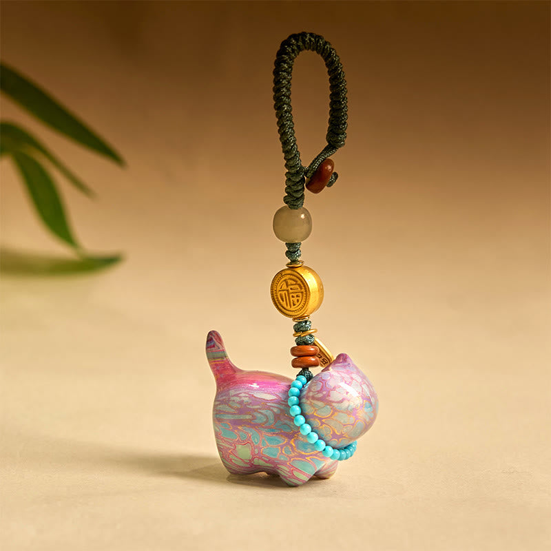 Hetian Jade & Sandalwood Fu Abundance Spiritual Key Chain