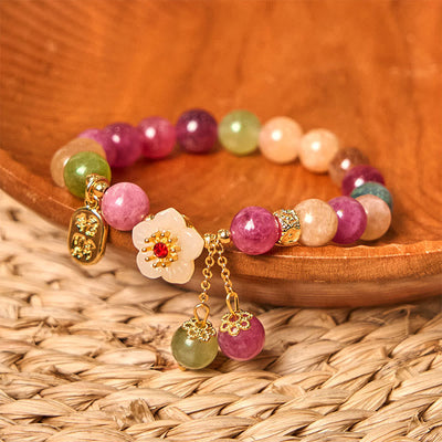 8mm Tourmaline Fu Character Lucky Bracelet for Women