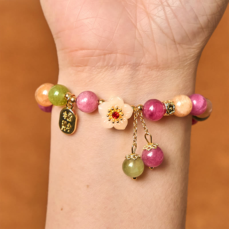 8mm Tourmaline Fu Character Lucky Bracelet for Women