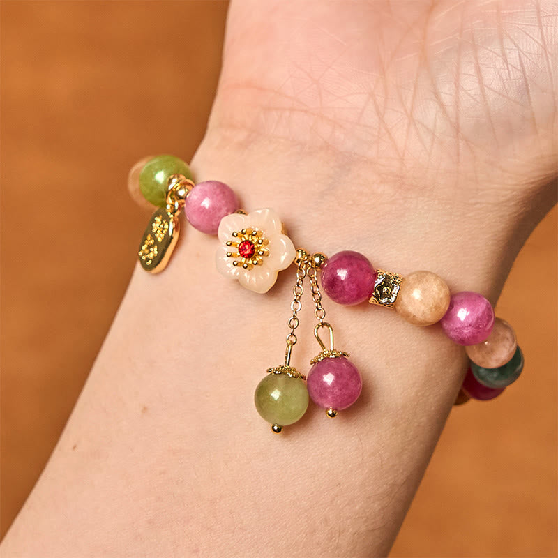 8mm Tourmaline Fu Character Lucky Bracelet for Women