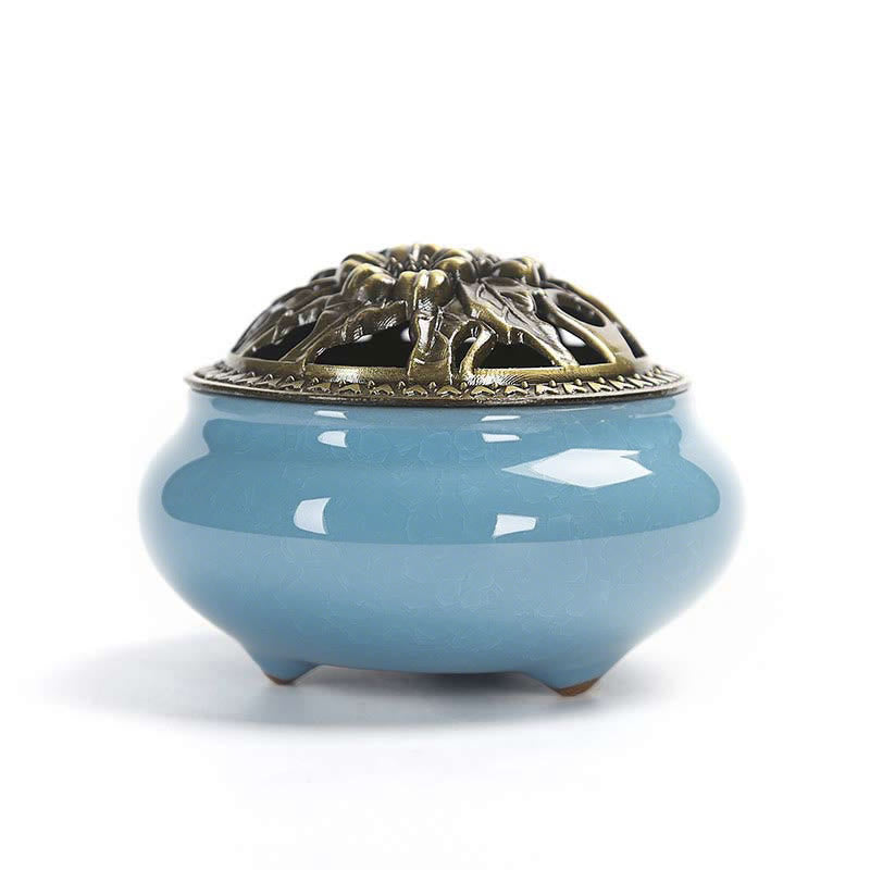 Colorful Ceramic Incense Burner | 4in Porcelain Burner
