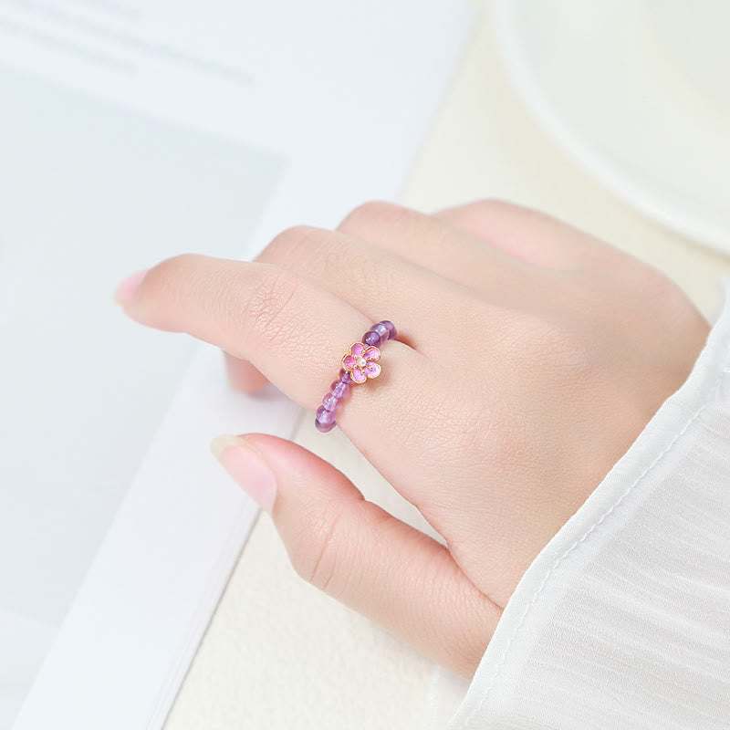 3mm Amethyst Elastic Ring for Inner Peace Practice