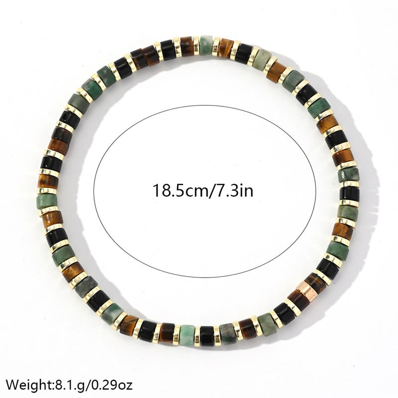 4mm Hematite Tiger Eye Support Bracelet Unisex