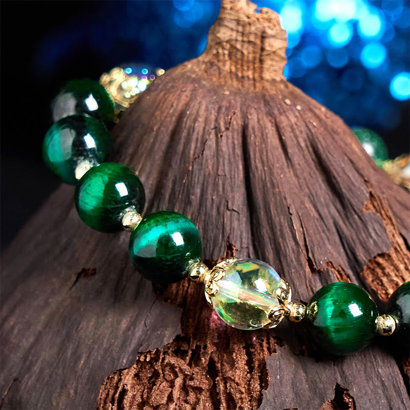 8mm Green Tiger Eye Bracelet for Women | Positive Energy