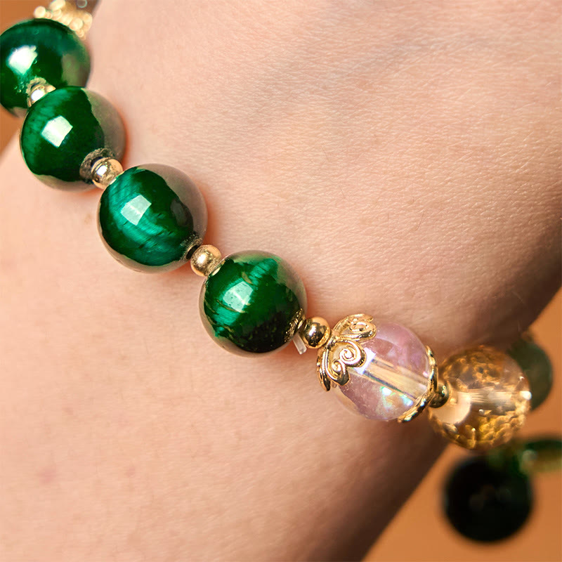 8mm Green Tiger Eye Bracelet for Women | Positive Energy