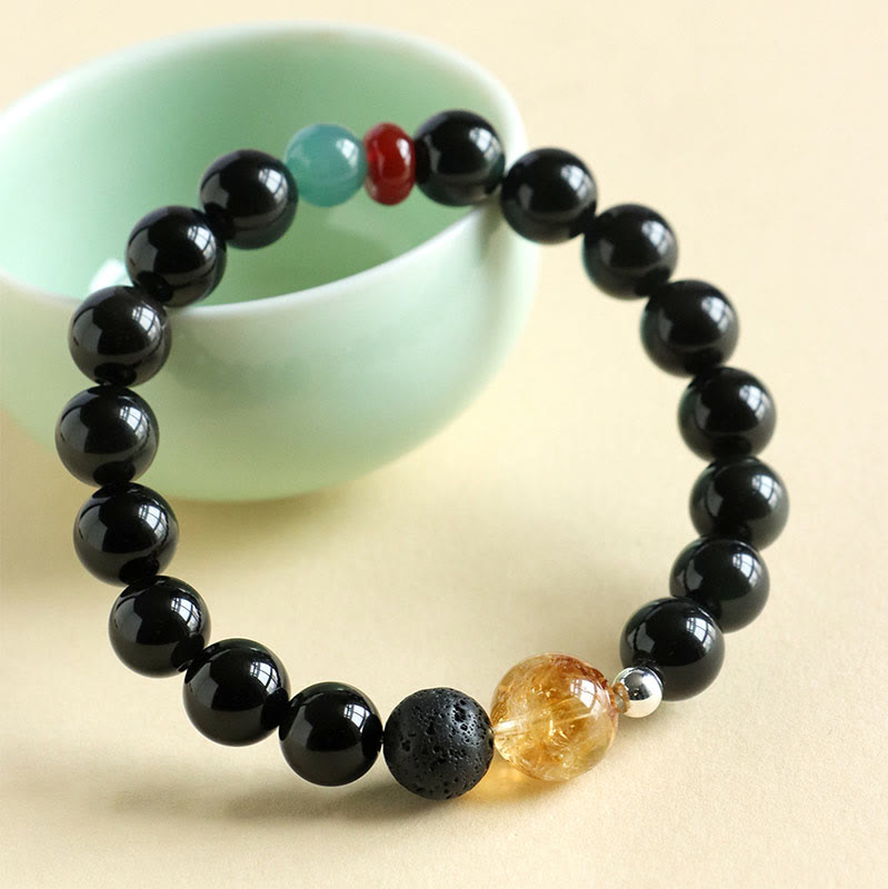 8mm Black Obsidian Bracelet for Fulfillment