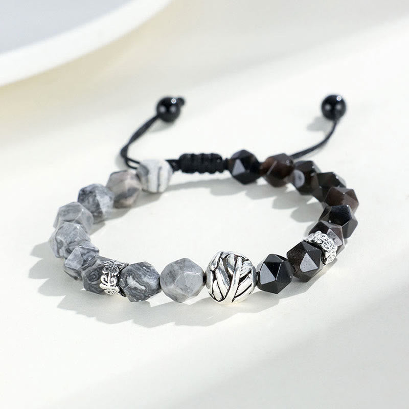 10mm Obsidian Grey Jasper Natural Protection Bracelet