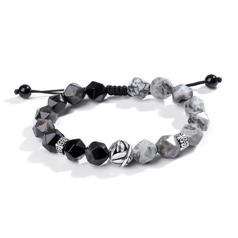 10mm Obsidian Grey Jasper Natural Protection Bracelet