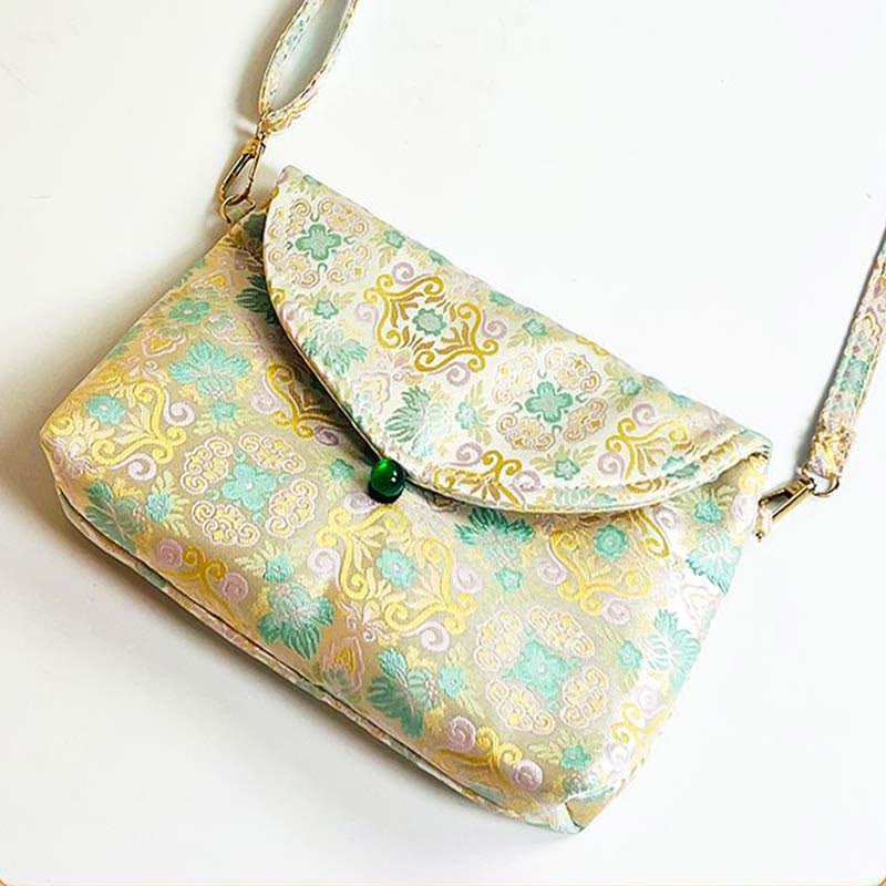 Retro Floral Polyester Cotton Bohemian Crossbody Bag
