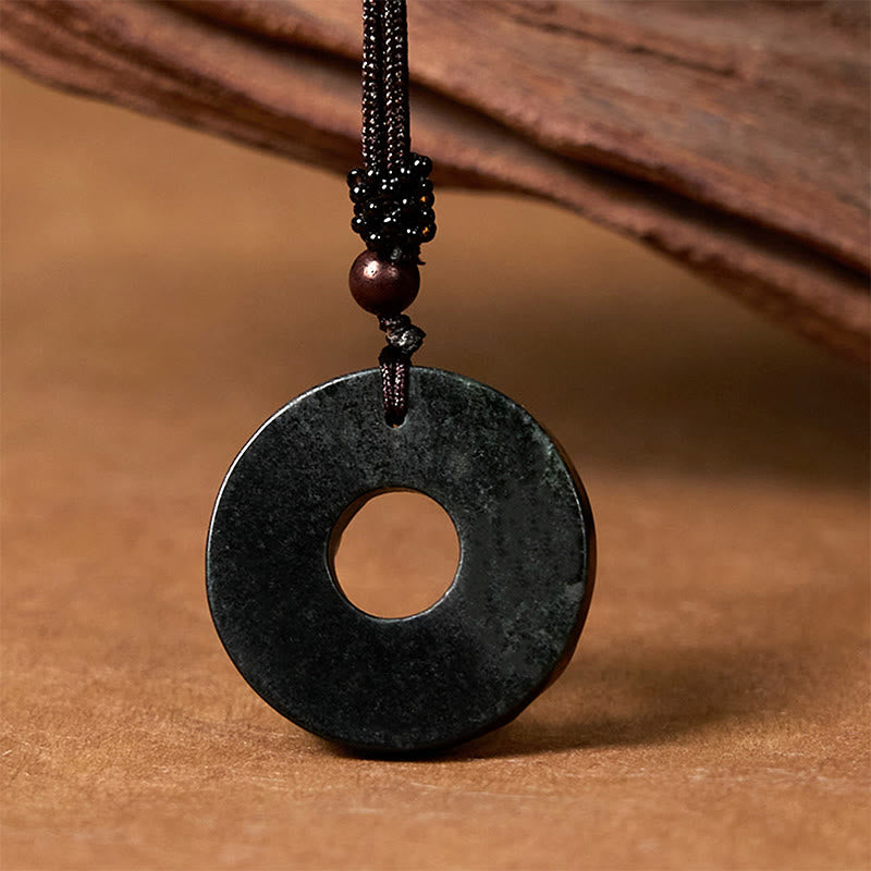 Nanyang Black-Green Jade Necklace for Protection & Calm