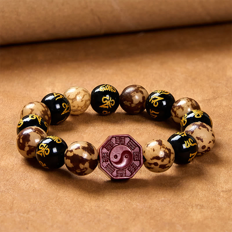 Bodhi Seed Om Mani Padme Hum Cinnabar Calm Bracelet