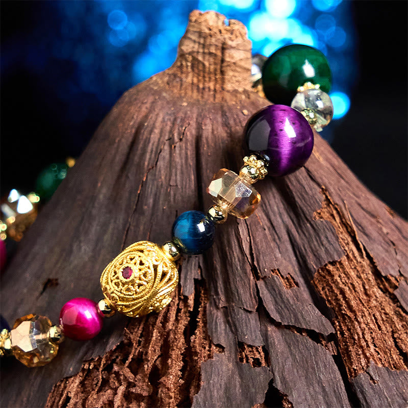 8mm Colored Tiger Eye Stone Balance Bracelet Unisex