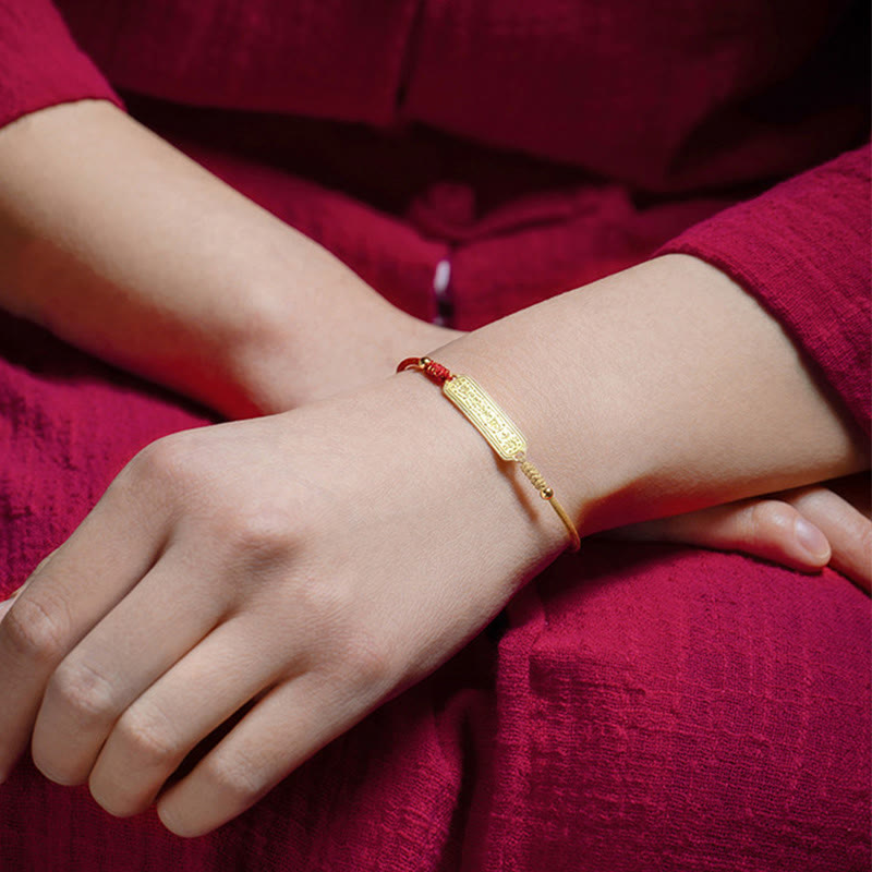 Red String Bracelet with 14K Gold Plated Amulet