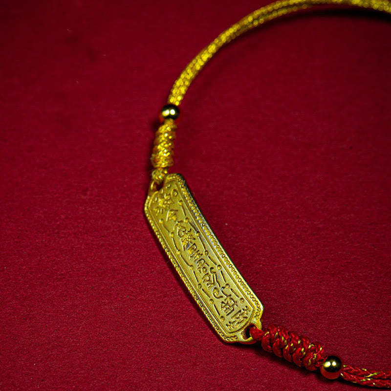 Red String Bracelet with 14K Gold Plated Amulet