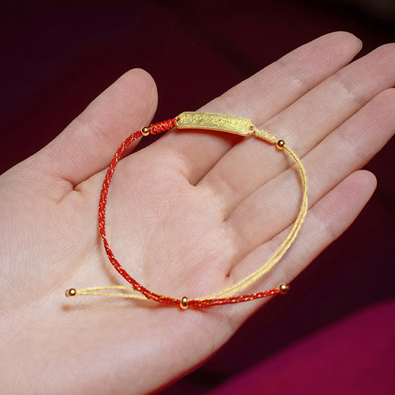 Red String Bracelet with 14K Gold Plated Amulet