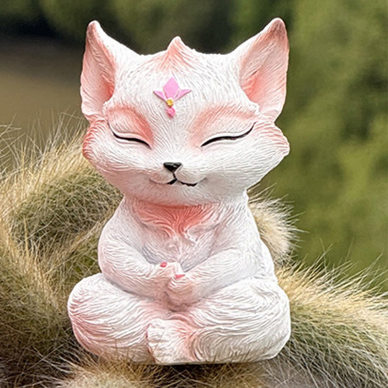 Nine-Tailed Fox Resin Figurine 10x6x6cm Symbol of Protection