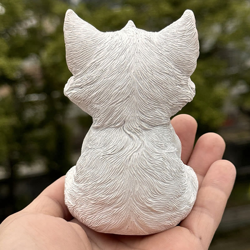 Nine-Tailed Fox Resin Figurine 10x6x6cm Symbol of Protection