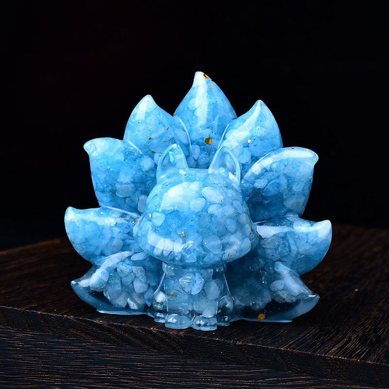 Amethyst 8.8cm Nine-Tailed Fox Animal Figurine