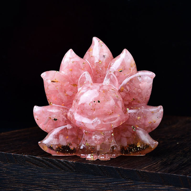 Amethyst 8.8cm Nine-Tailed Fox Animal Figurine