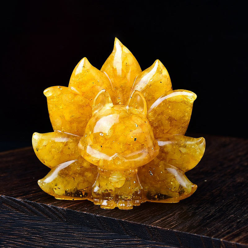 Amethyst 8.8cm Nine-Tailed Fox Animal Figurine