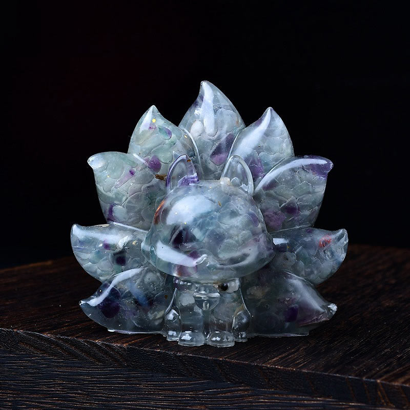 Amethyst 8.8cm Nine-Tailed Fox Animal Figurine