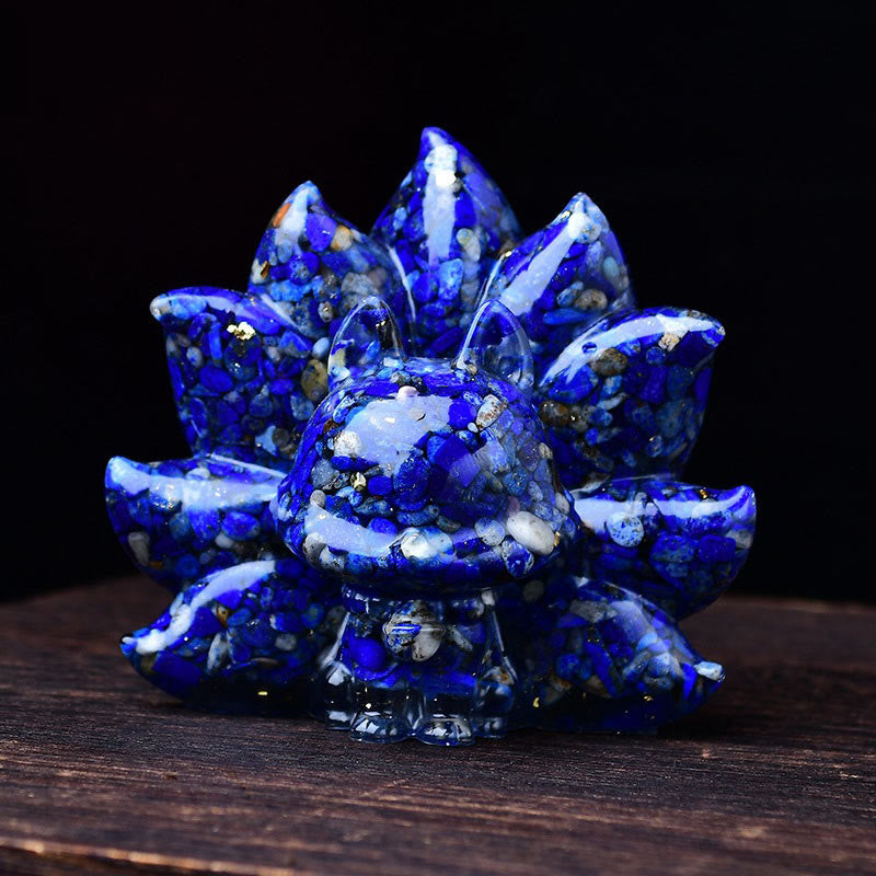 Amethyst 8.8cm Nine-Tailed Fox Animal Figurine